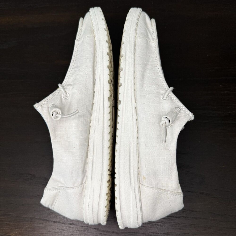 Hey Dude Wendy Silk Moon Slip-On Canvas Loafer Shoes White Women’s Size 8 - Picture 7 of 9
